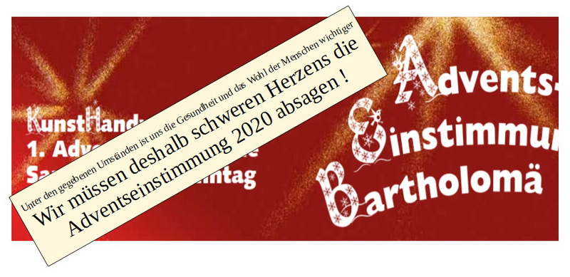 Absage Adventseinstimmung 2020 Absage Adventseinstimmung 2020